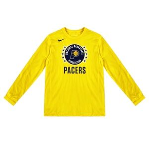 NBA Indiana Pacers The Nike Tee Yellow Long Sleeve T Shirt Men Unisex Sz. L NWOT